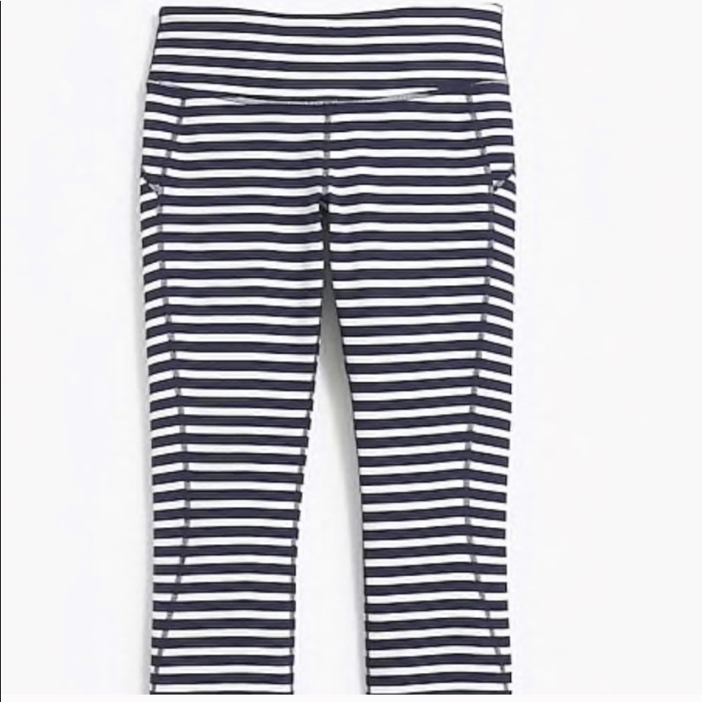 J. Crew x New Balance navy striped Capri leggings small